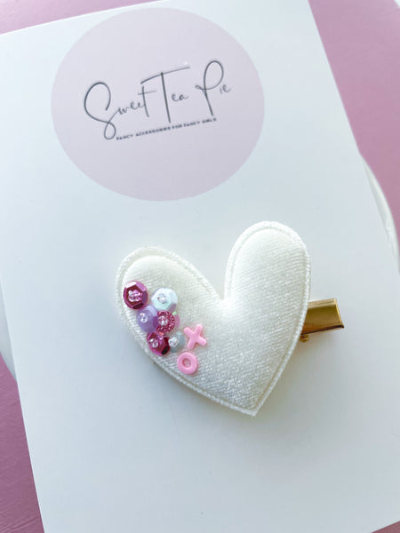 XO Hearts Sequin Glam Clip