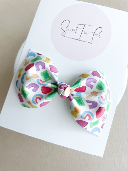 Lucky Charms Knot Hair Bow