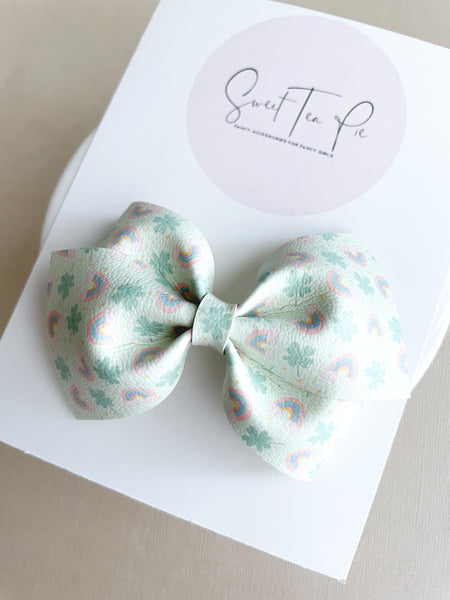 Clovers and Rainbows Lu Hair Bow