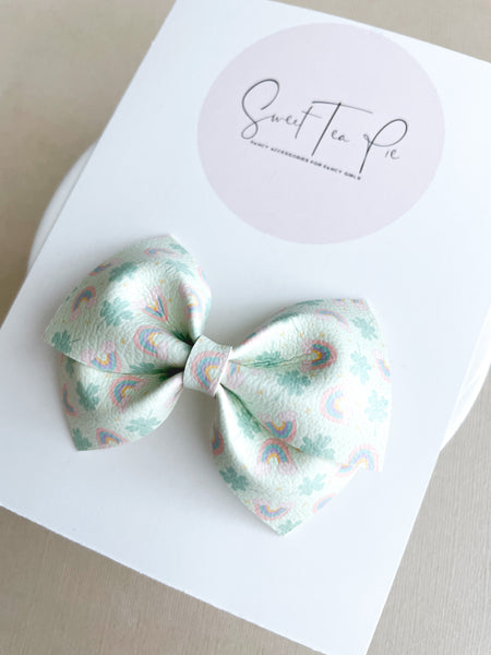 Clovers and Rainbows Mini Lu Bow