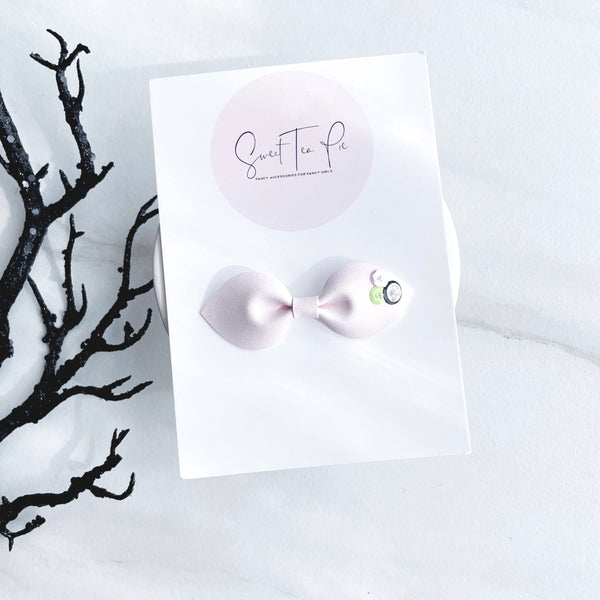 Pink Halloween Petite Sequin Hair Bow