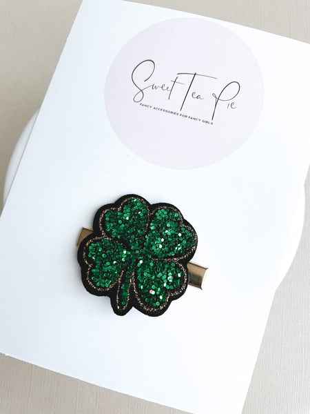 Shamrock Glitter Glam Clip