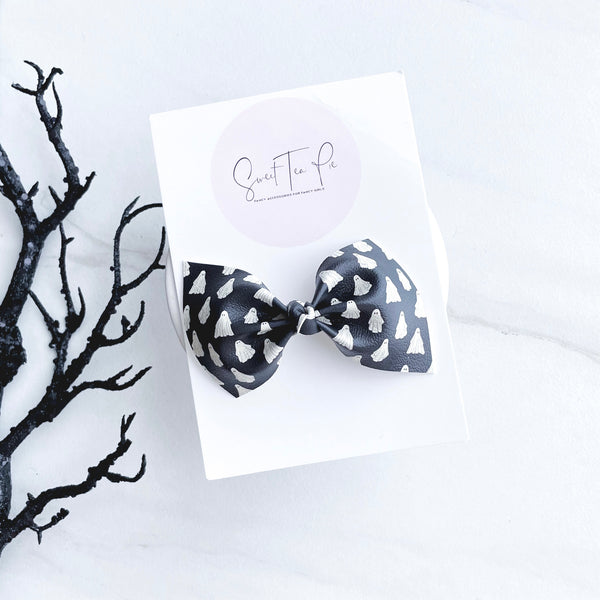 Vintage Ghosts Cats Knot Hair Bow