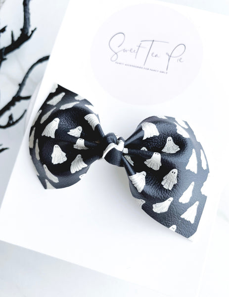 Vintage Ghosts Cats Knot Hair Bow