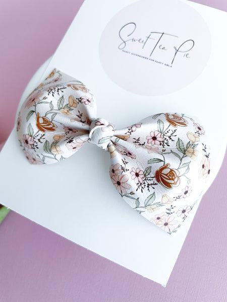 Boho Floral Knot Hair Bow