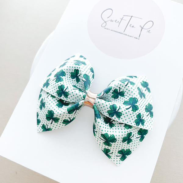 Shamrock Polka Dot Lu Hair Bow