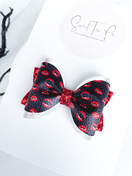 Vampire Pinched Loop Hair Bow