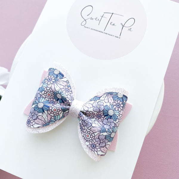 Lilac Garden Pinched Loop Hair Bow