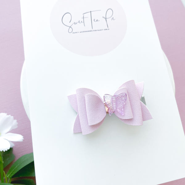 Purple Butterfly Mini Loop Bow