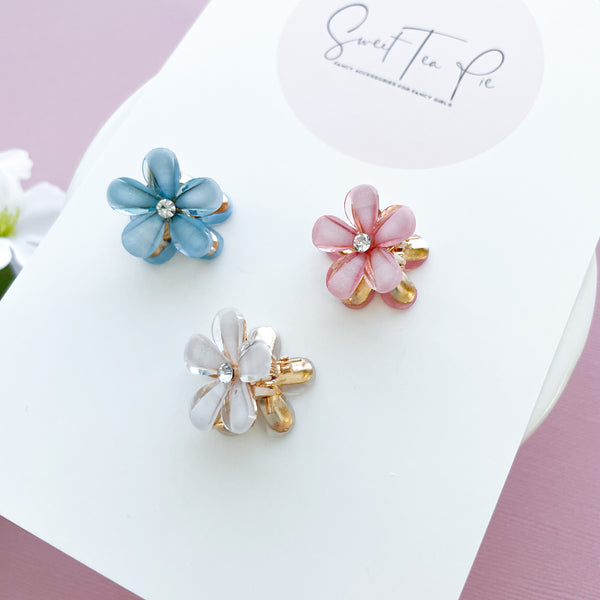 Flower Glam Claw Clip - set of 3