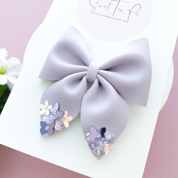 Purple Butterfly Garden Sequin Dripped Sailor