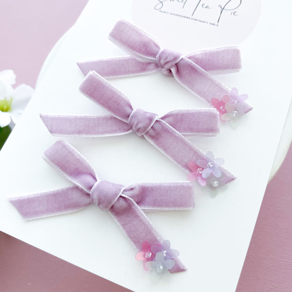 Floral Dreams Sequin Velvet Hair Bow