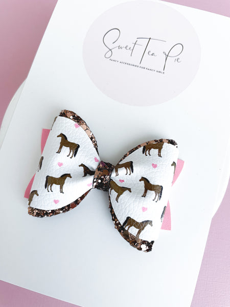 Horse Riding Pinched Loop Hair Bow
