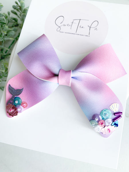 Mermaid Melt Sequin Glitter Schoolgirl Bow