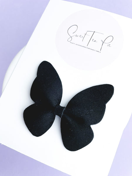 Black Velvet Butterfly Clip